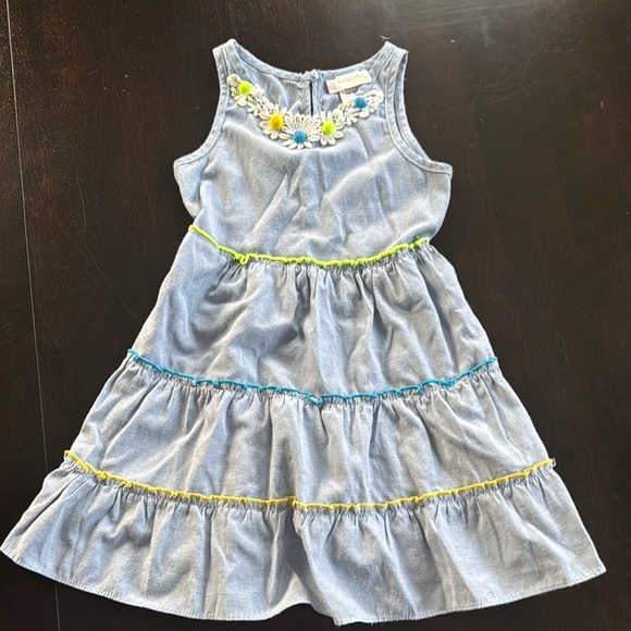 Youngland Other - Youngland Blue Embellished Ruffled Sundress